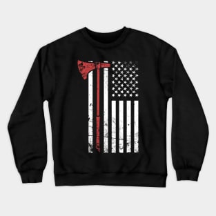 Viking Axe & American Flag Crewneck Sweatshirt